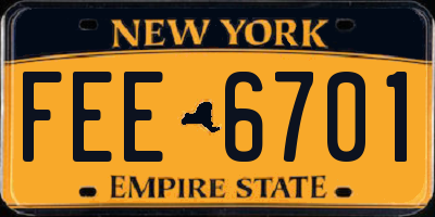 NY license plate FEE6701