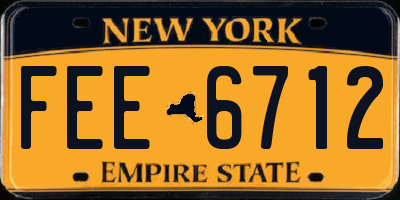 NY license plate FEE6712