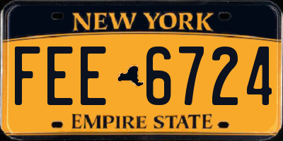 NY license plate FEE6724