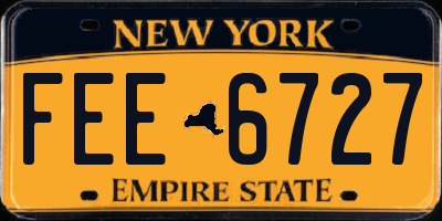 NY license plate FEE6727