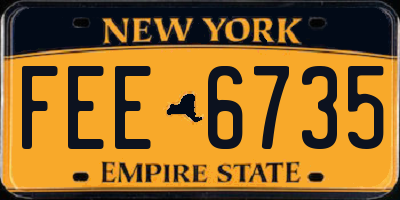 NY license plate FEE6735