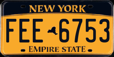 NY license plate FEE6753