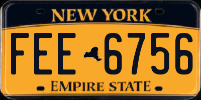 NY license plate FEE6756