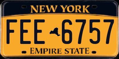 NY license plate FEE6757