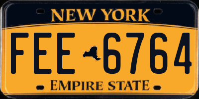 NY license plate FEE6764