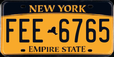 NY license plate FEE6765