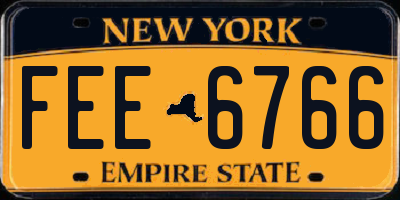 NY license plate FEE6766