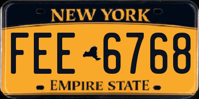 NY license plate FEE6768