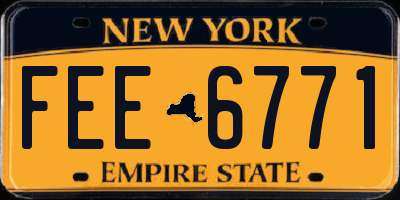 NY license plate FEE6771