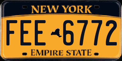 NY license plate FEE6772
