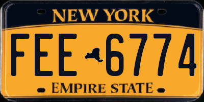 NY license plate FEE6774