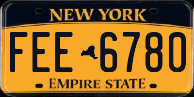 NY license plate FEE6780