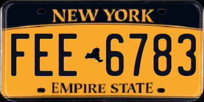NY license plate FEE6783