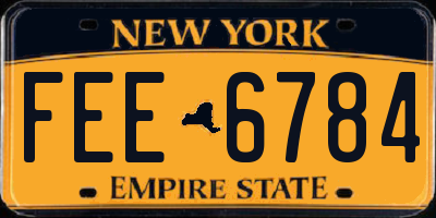 NY license plate FEE6784