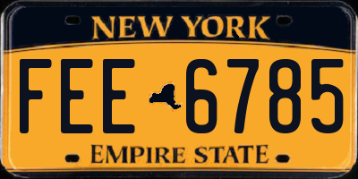 NY license plate FEE6785