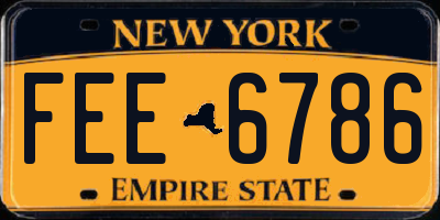 NY license plate FEE6786