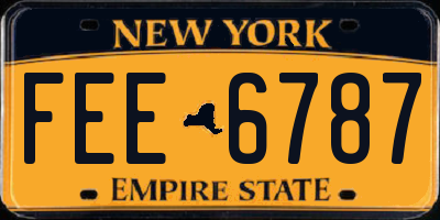 NY license plate FEE6787