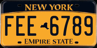 NY license plate FEE6789
