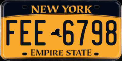 NY license plate FEE6798