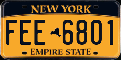 NY license plate FEE6801