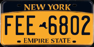 NY license plate FEE6802