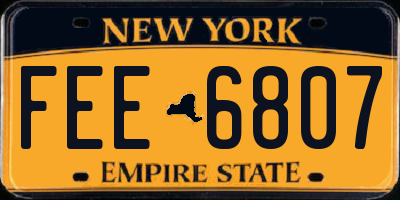 NY license plate FEE6807