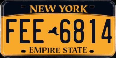 NY license plate FEE6814