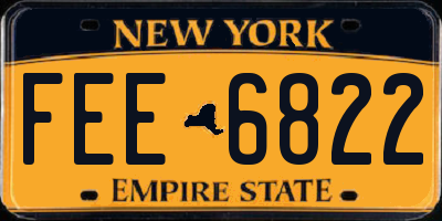 NY license plate FEE6822