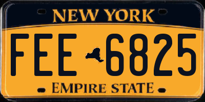 NY license plate FEE6825