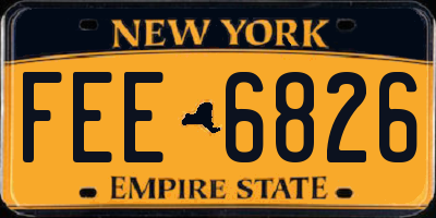 NY license plate FEE6826