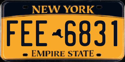 NY license plate FEE6831