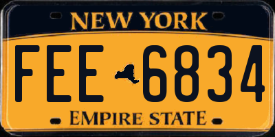 NY license plate FEE6834