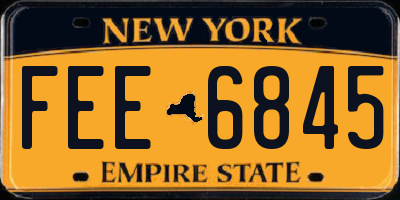 NY license plate FEE6845
