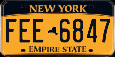 NY license plate FEE6847