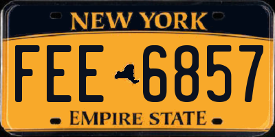 NY license plate FEE6857