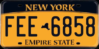 NY license plate FEE6858