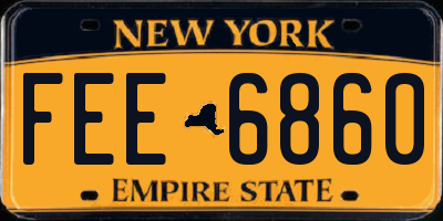 NY license plate FEE6860