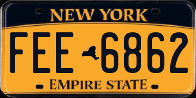 NY license plate FEE6862