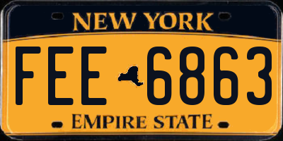 NY license plate FEE6863