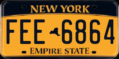 NY license plate FEE6864