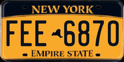 NY license plate FEE6870