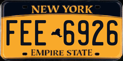 NY license plate FEE6926