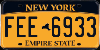 NY license plate FEE6933