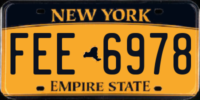 NY license plate FEE6978