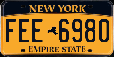 NY license plate FEE6980