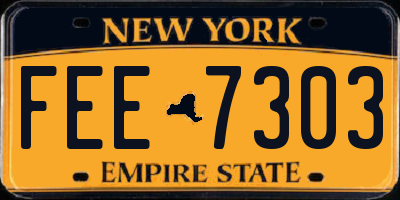 NY license plate FEE7303