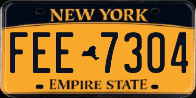 NY license plate FEE7304