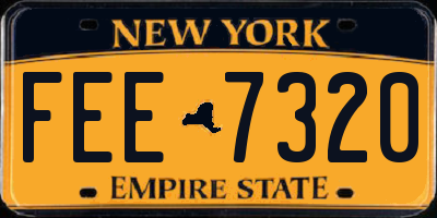 NY license plate FEE7320