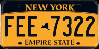NY license plate FEE7322