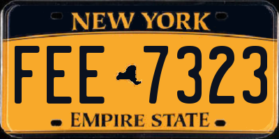 NY license plate FEE7323